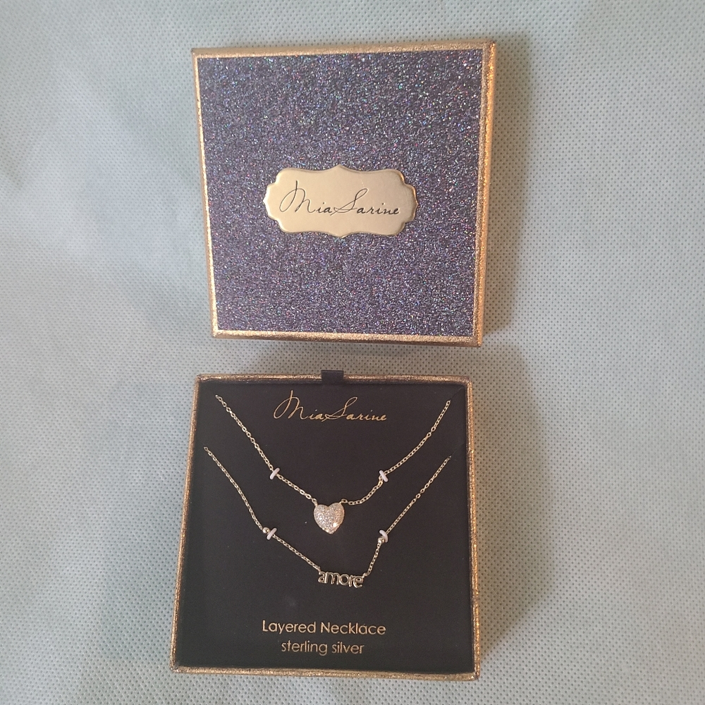 Mia Sarine Double Gold Plated "Amore" Necklace.